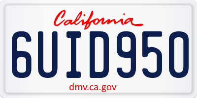 CA license plate 6UID950