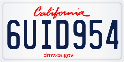 CA license plate 6UID954