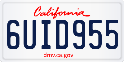 CA license plate 6UID955