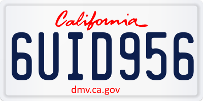 CA license plate 6UID956