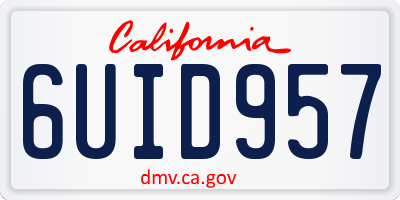CA license plate 6UID957