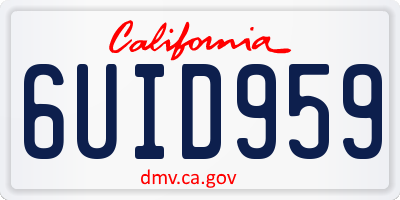 CA license plate 6UID959