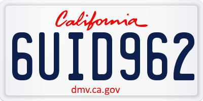 CA license plate 6UID962