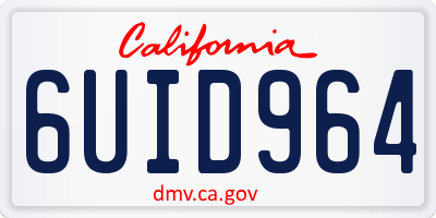 CA license plate 6UID964