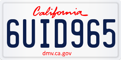 CA license plate 6UID965