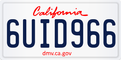 CA license plate 6UID966