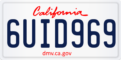 CA license plate 6UID969
