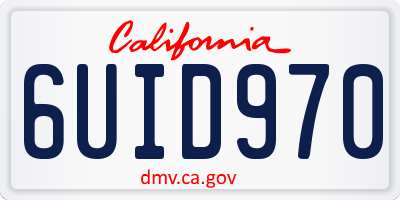 CA license plate 6UID970