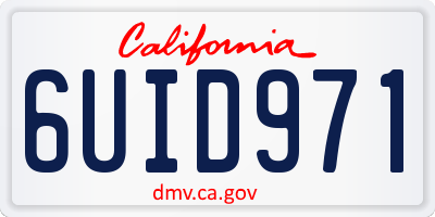 CA license plate 6UID971