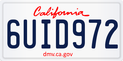 CA license plate 6UID972