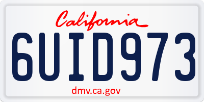 CA license plate 6UID973