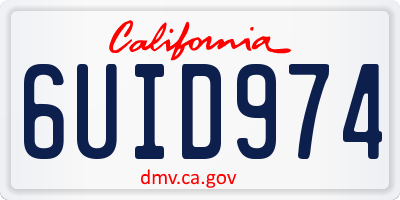 CA license plate 6UID974