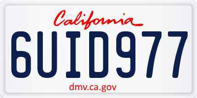 CA license plate 6UID977