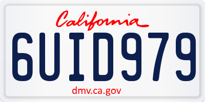 CA license plate 6UID979