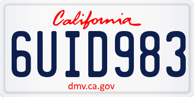 CA license plate 6UID983