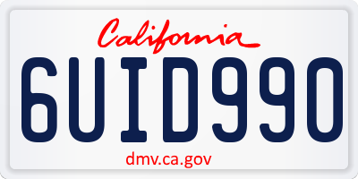 CA license plate 6UID990