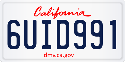 CA license plate 6UID991