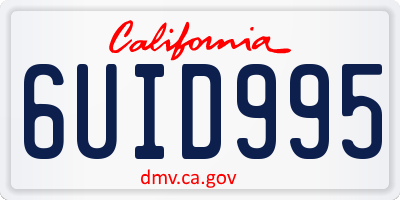CA license plate 6UID995