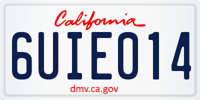 CA license plate 6UIE014