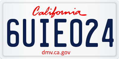 CA license plate 6UIE024