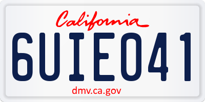 CA license plate 6UIE041