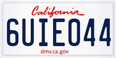 CA license plate 6UIE044