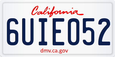 CA license plate 6UIE052