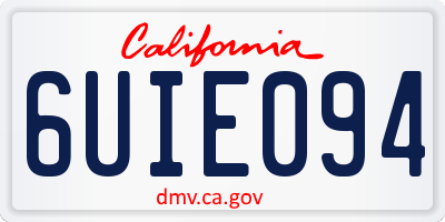 CA license plate 6UIE094