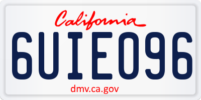 CA license plate 6UIE096