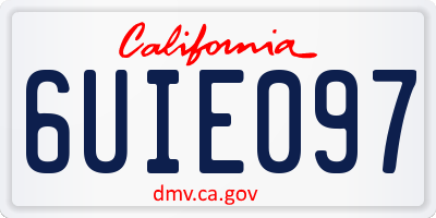 CA license plate 6UIE097