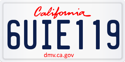CA license plate 6UIE119