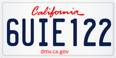 CA license plate 6UIE122