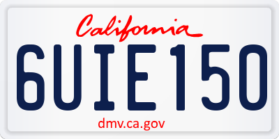 CA license plate 6UIE150