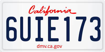 CA license plate 6UIE173