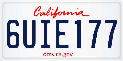 CA license plate 6UIE177