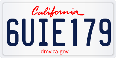CA license plate 6UIE179