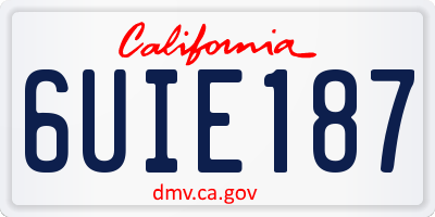 CA license plate 6UIE187