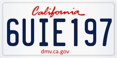 CA license plate 6UIE197