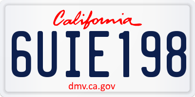 CA license plate 6UIE198