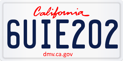 CA license plate 6UIE202