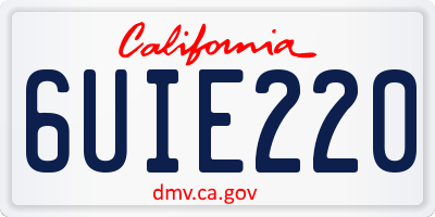 CA license plate 6UIE220