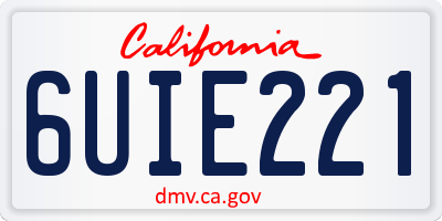 CA license plate 6UIE221
