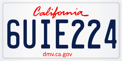 CA license plate 6UIE224