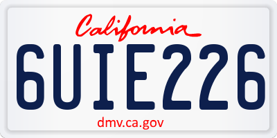 CA license plate 6UIE226