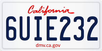 CA license plate 6UIE232