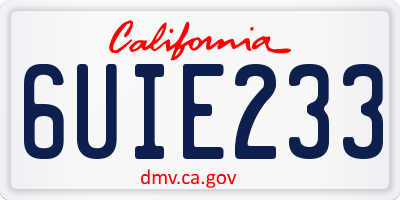 CA license plate 6UIE233