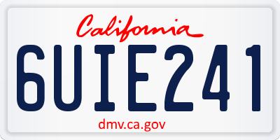 CA license plate 6UIE241