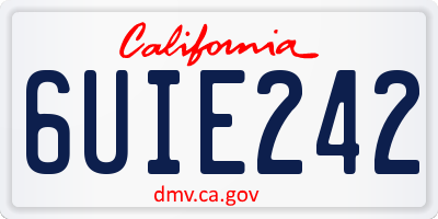 CA license plate 6UIE242