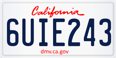 CA license plate 6UIE243
