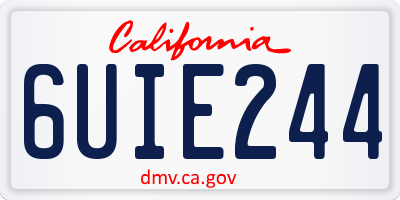 CA license plate 6UIE244